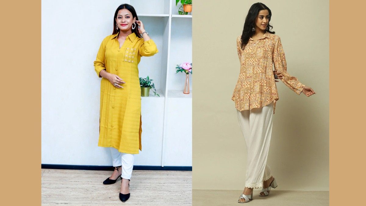 Shirt-style kurtis
