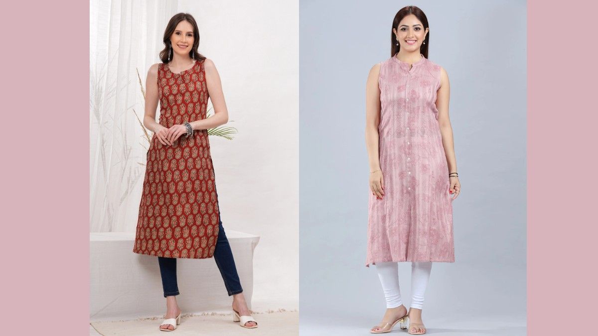 Sleeveless or three-quarter sleeve kurtis