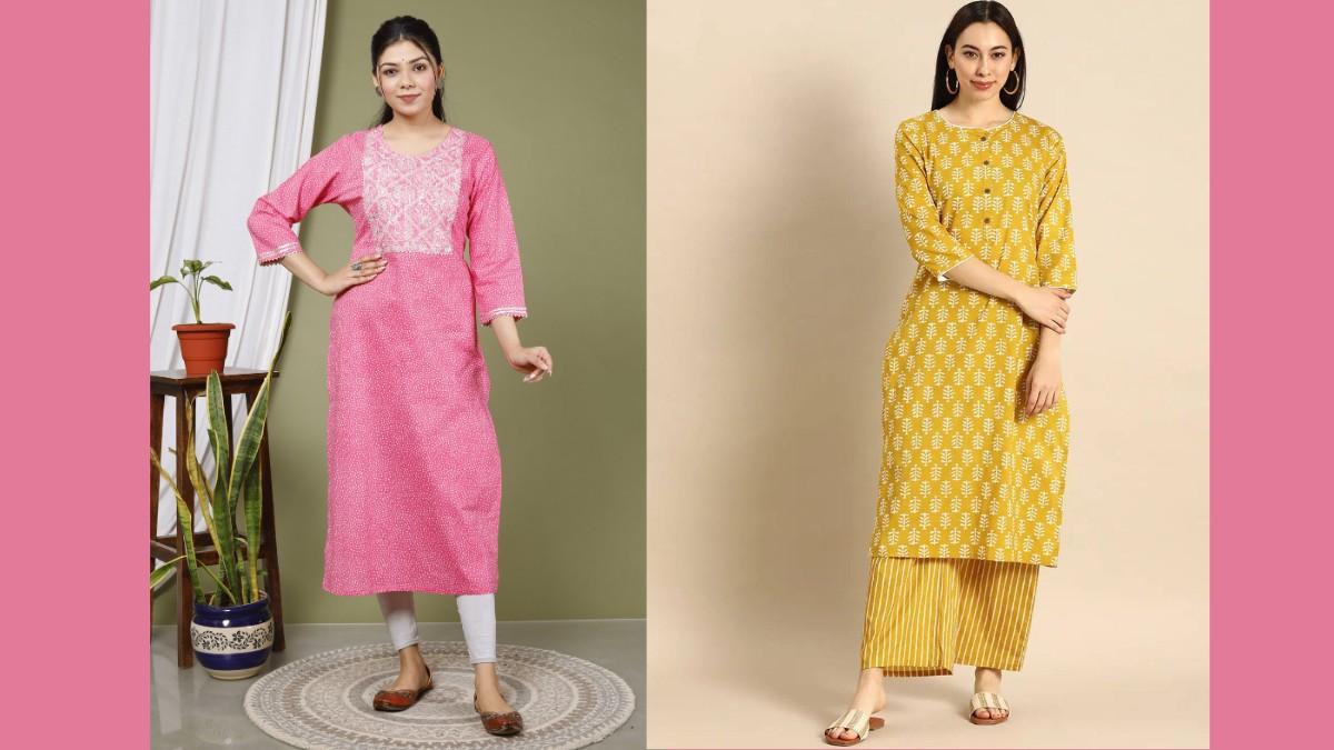 Straight-Cut Cotton Kurtis